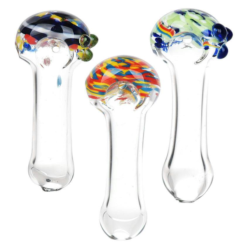 3" Transparent Spiral Glass Pipe (COLOURS VARY)