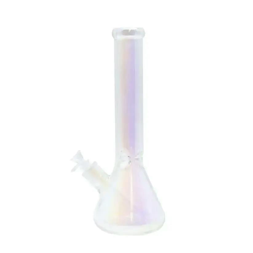 INFYNITI - 14" Tall Beaker Bong W/ Ice Pinch - Clear Sunshine (Chrome Finish)