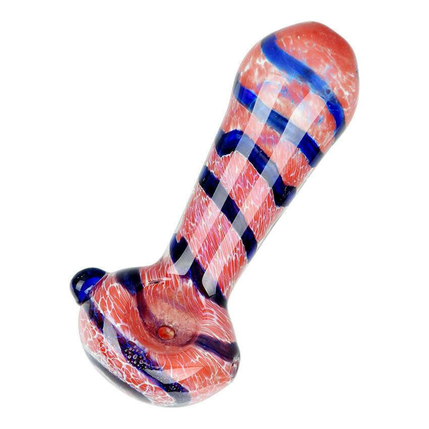 3.5" Bold Striation Glass Spoon Pipe (COLOURS VARY)