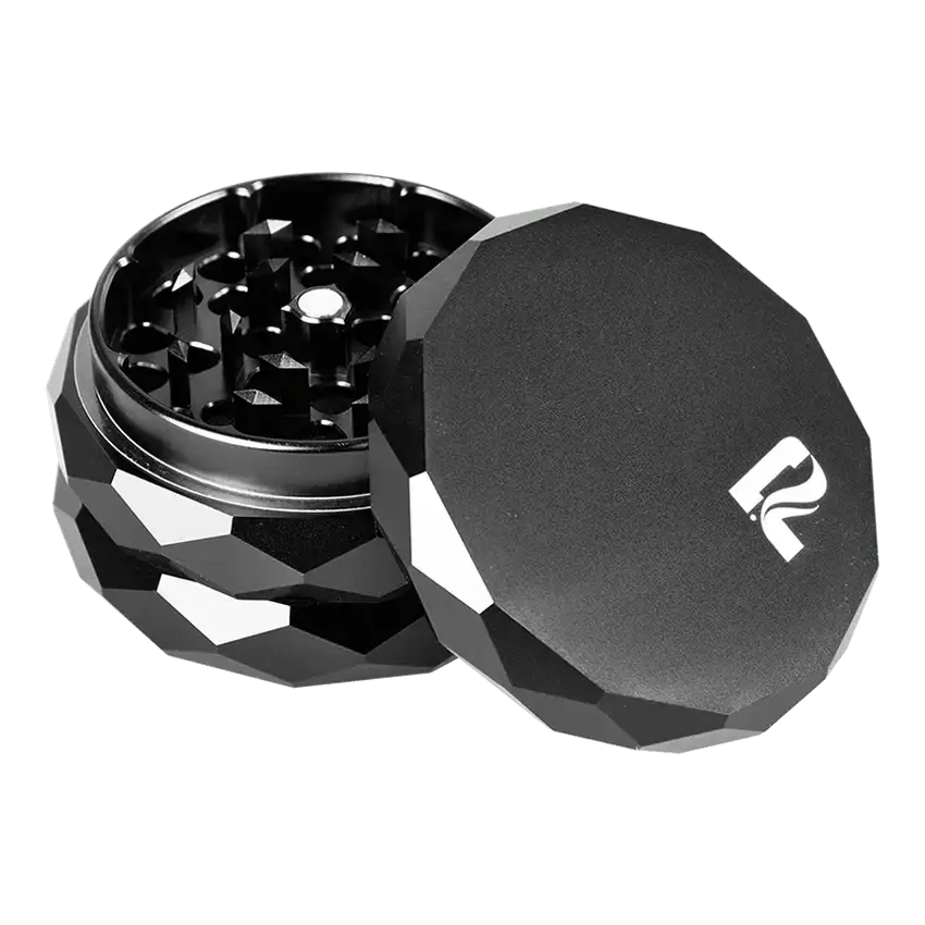 PULSAR - 2.25" 4PC Diamond Faceted Aluminum Grinder (BLACK)