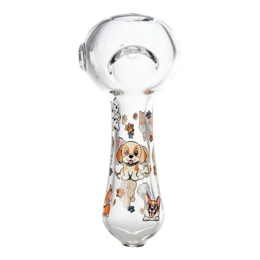 PULSAR - 4.5" Cute Doggies Glass Spoon Pipe