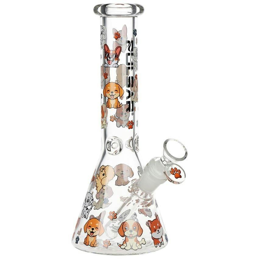 10" Tall 14mm Cute Doggies Beaker Bong
