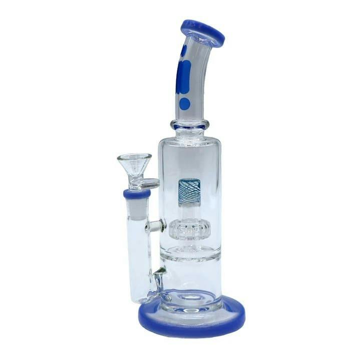 INFYNITI - 10" Stemless Barel Perk Dab Rig W/ Bent Neck (JADE BLUE)