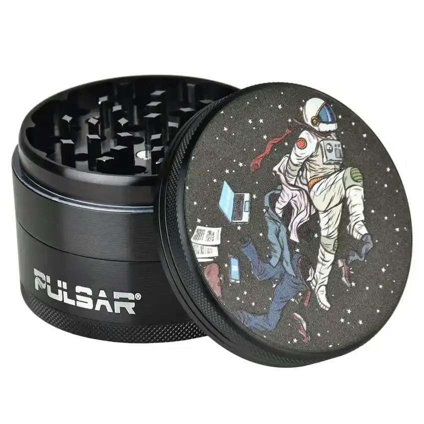 PULSAR - 2.5" 4PC Design Series Aluminum Grinder (SUPER SPACEMAN)