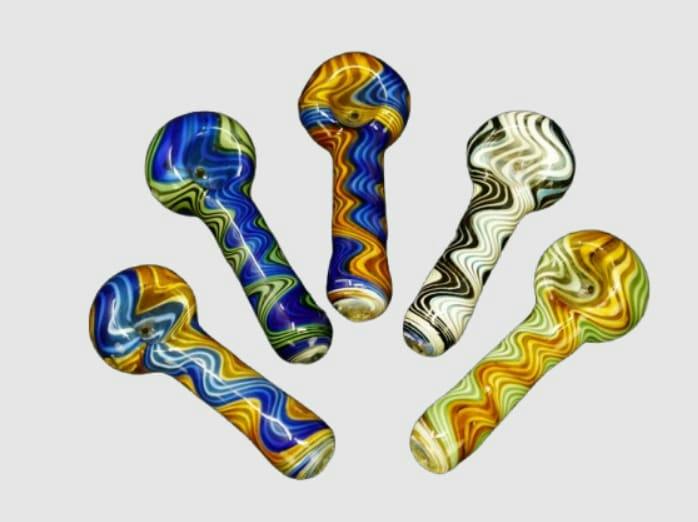 3.75" Swirling Wig Wag Pipe (ASSORTED COLORS)