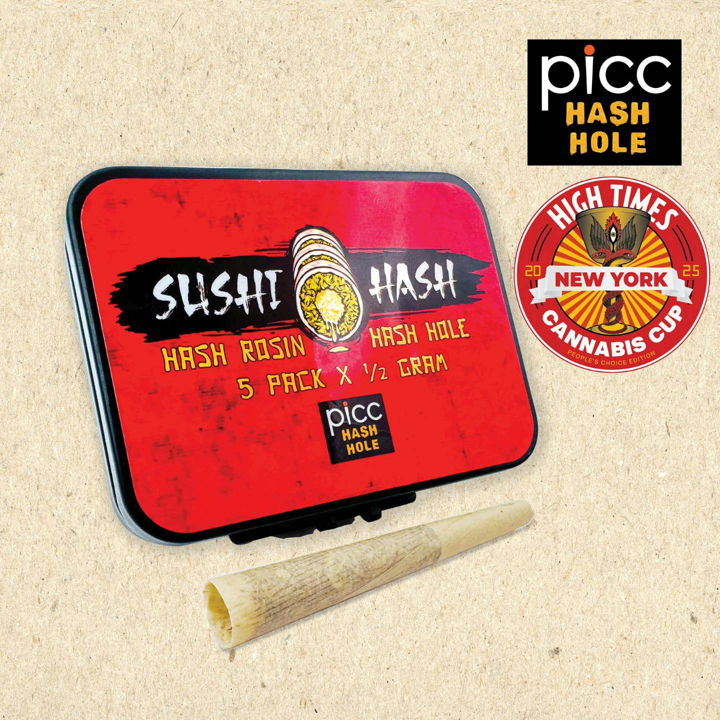 SUSHI HASH - Apple Fritter x Super Boof Rosin - Pre-Roll - HASH HOLE - 5pk at Sky High Exotics