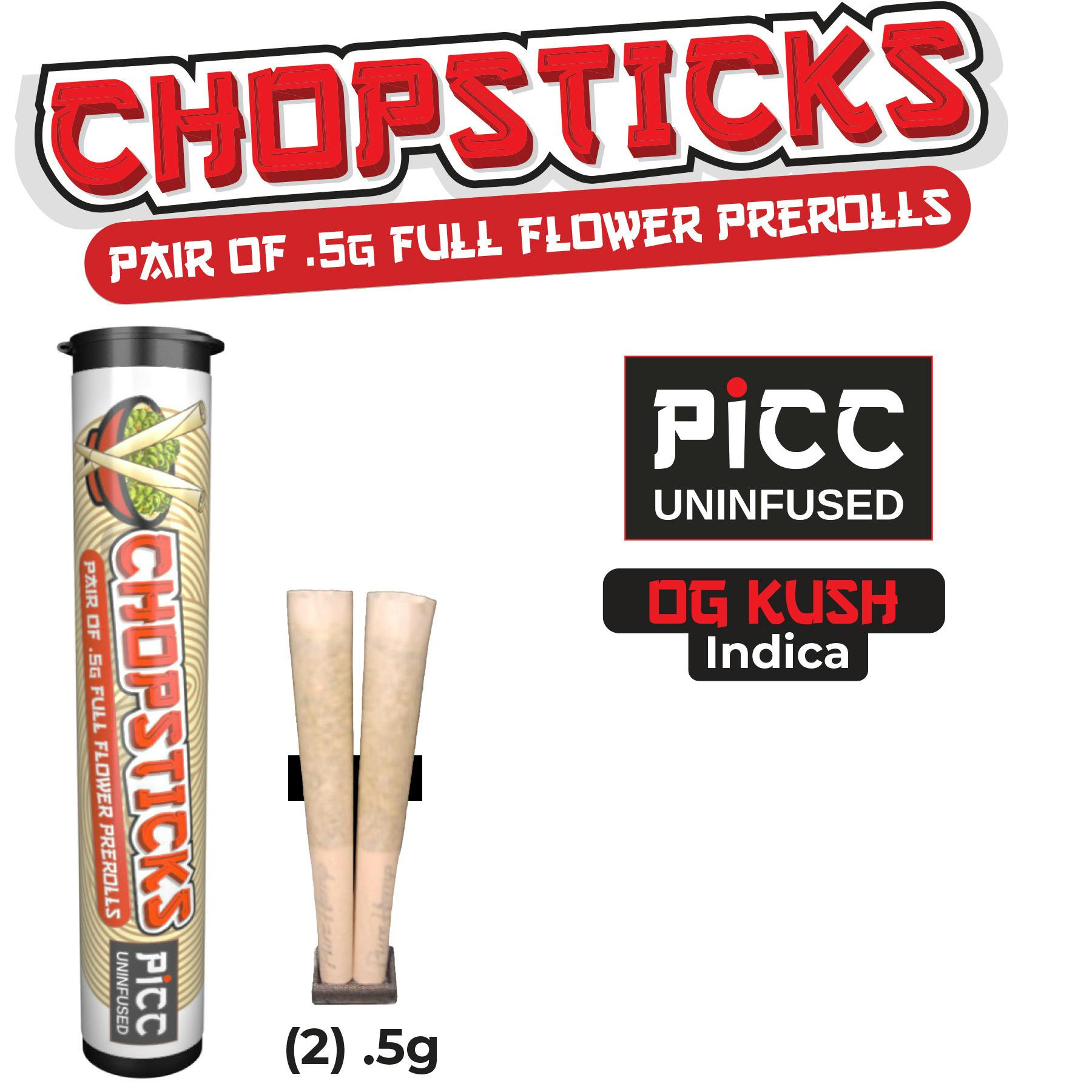 CHOPSTICKS - OG Kush - .5g Pre Roll - 2pk