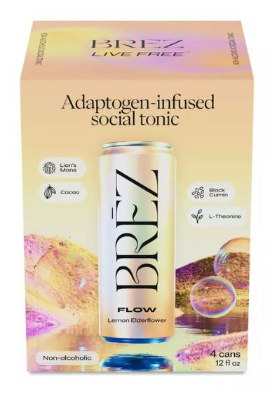 4pk. Lemon Elderflower | FLOW | Adaptogen Infused Social Tonic