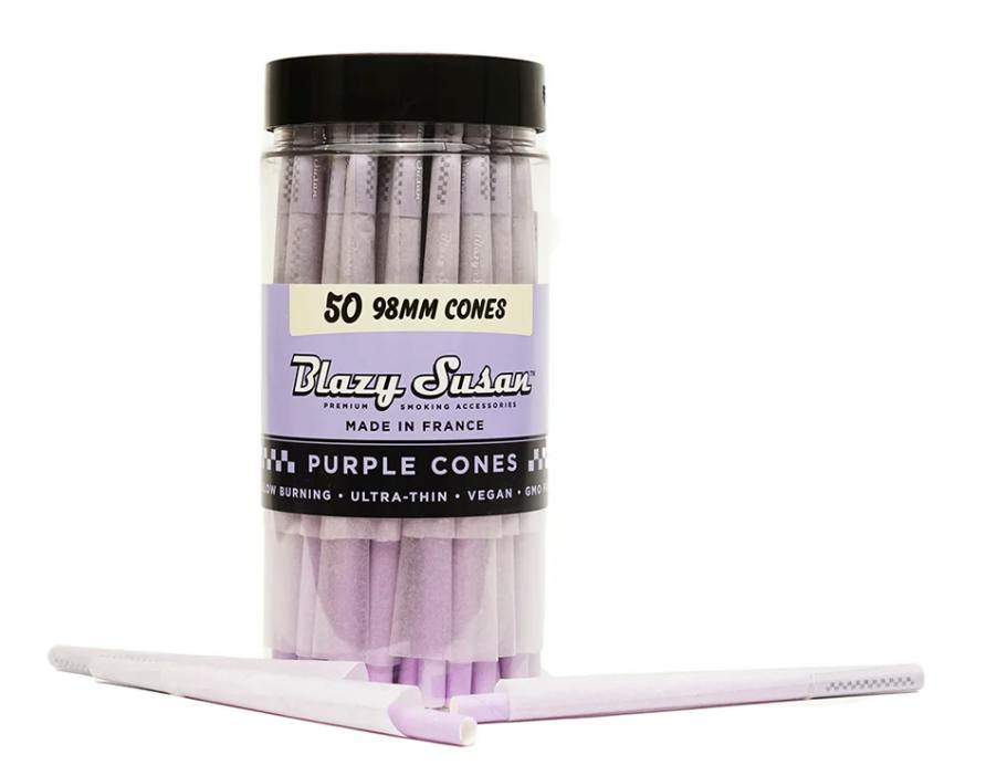 50ct. Blazy Susan Shorty Cones | 53mm Purple