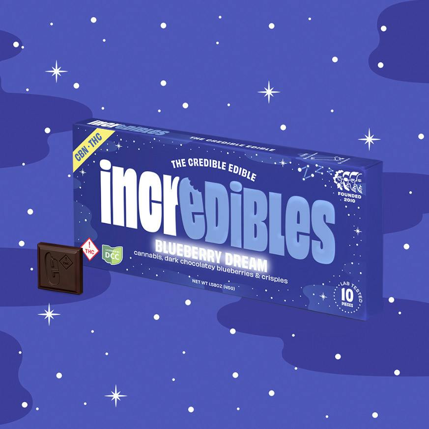 Incredibles | Blueberry Dream Bar +CBN | 120mg Chocolate