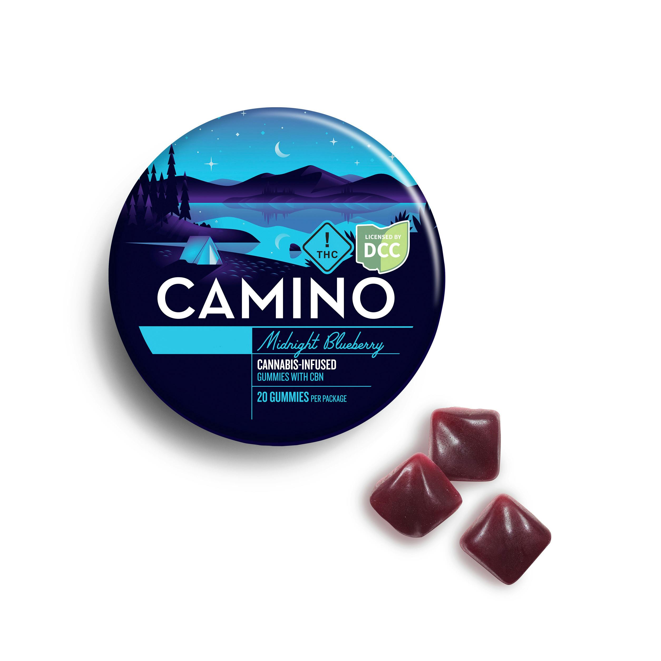 Camino | Midnight Blueberry 5:1 THC:CBN 20pk | 500mg Gummies