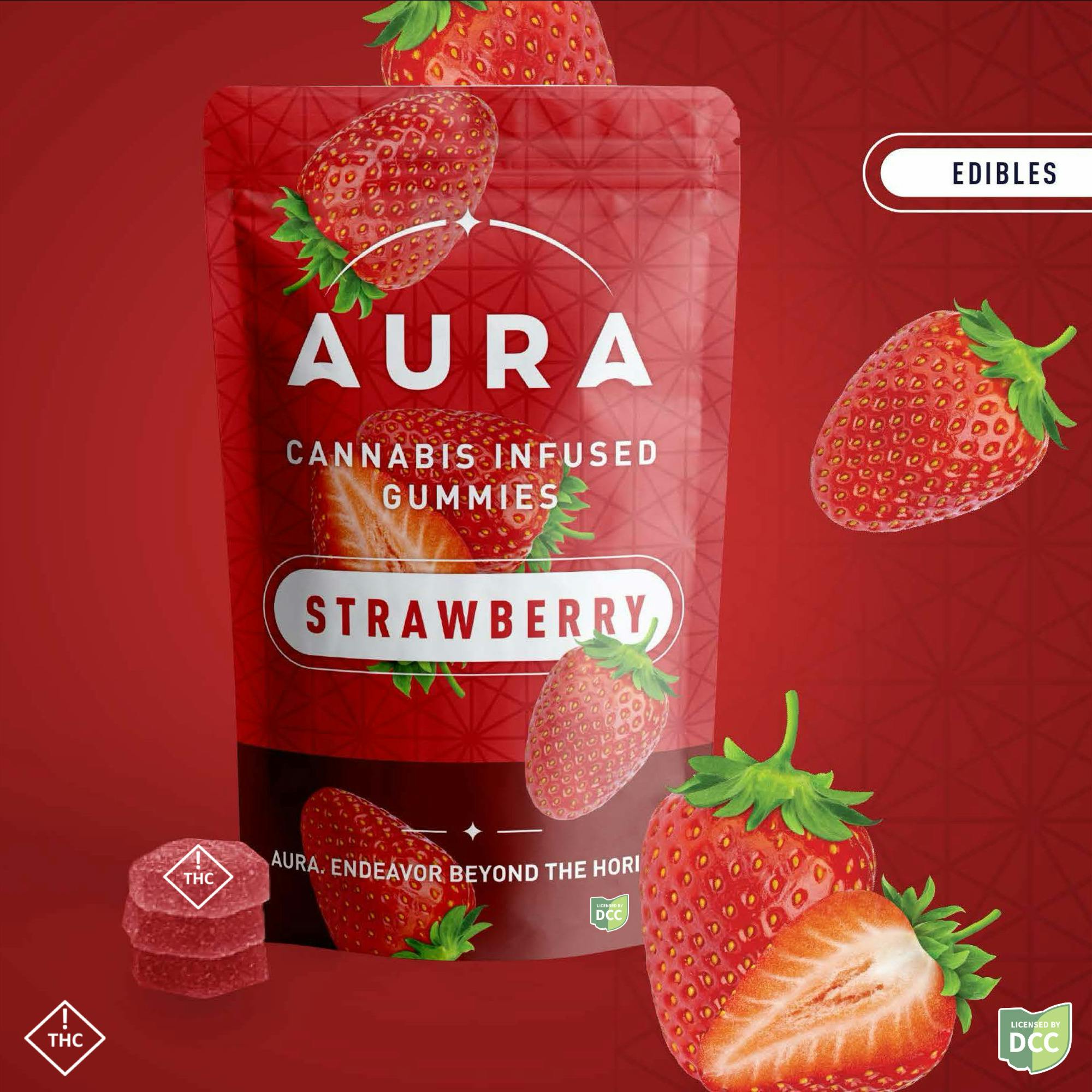 Aura | Strawberry Crunch +CBC 11pk | 500mg Gummies