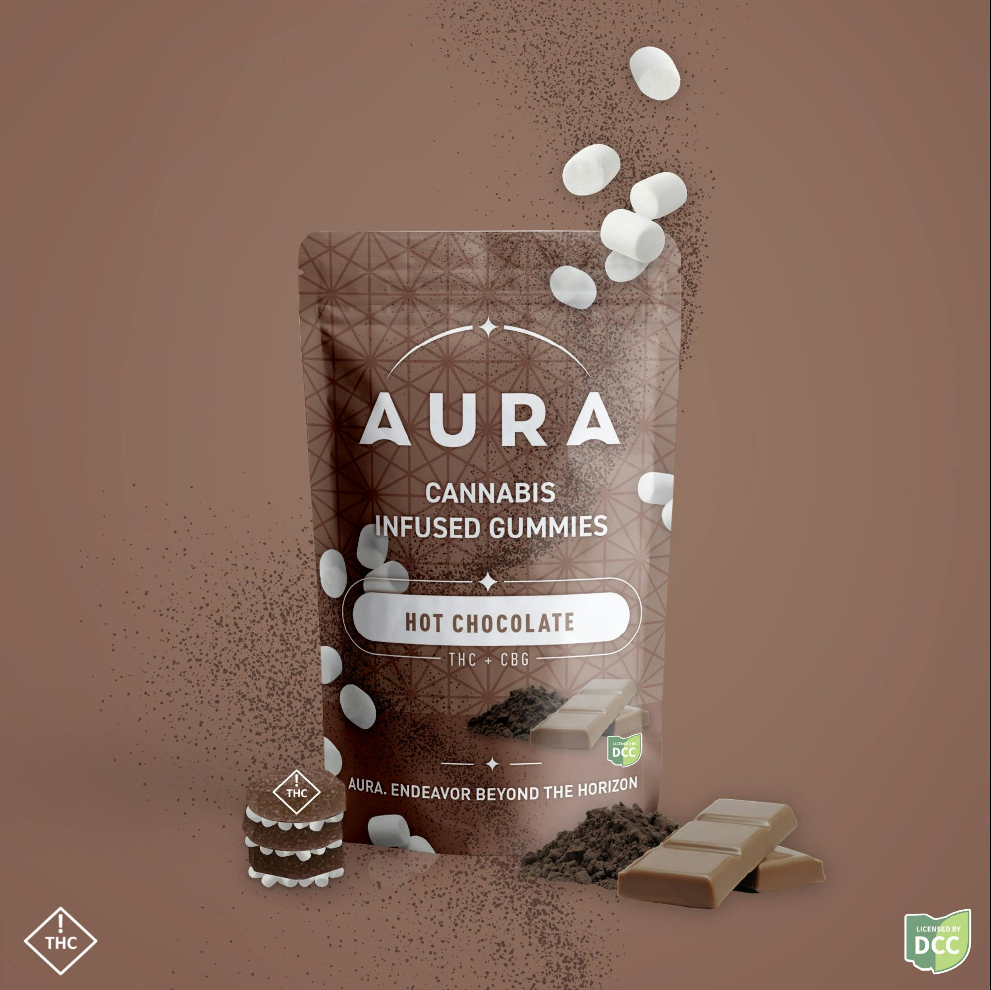Aura | Hot Chocolate +CBG 22pk | 1100mg Gummies