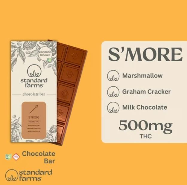Standard Farms | Milk Chocolate S'mores Bar 10pk | 500mg Chocolates