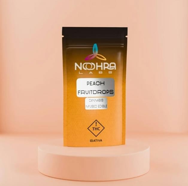 Noohra Labs | Peach Fruit Drops 5pk | 100mg Gummies at ROAM Dispensary
