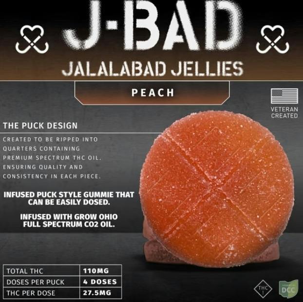 JBAD | Peach 4pk | 110mg Gummies