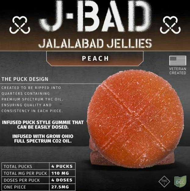 JBAD | Peach 16pk | 440mg Gummies