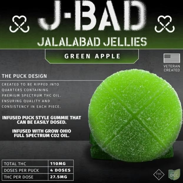JBAD | Green Apple 4pk | 110mg Gummies