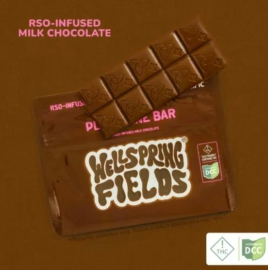Wellspring Fields | Milk Chocolate Bar 10pk | 100mg RSO Infused Chocolates