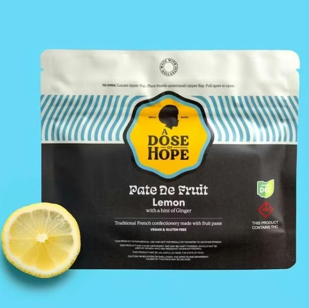 A Dose of Hope | Lemon Ginger Pate De Fruit 10pk | 100mg RSO Gummies