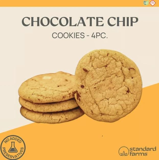 Standard Farms | Chocolate Chip Cookies 4pk | 200mg Edibles