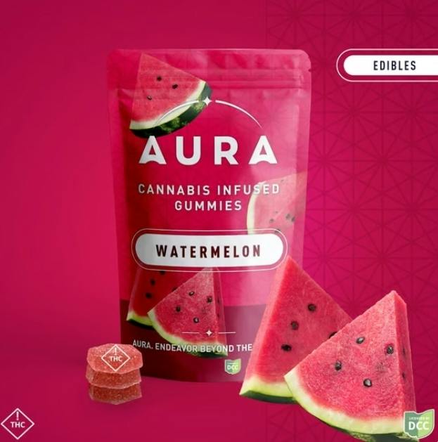 Aura | Watermelon Seed Crunch +CBD 10pk | 100mg Gummies