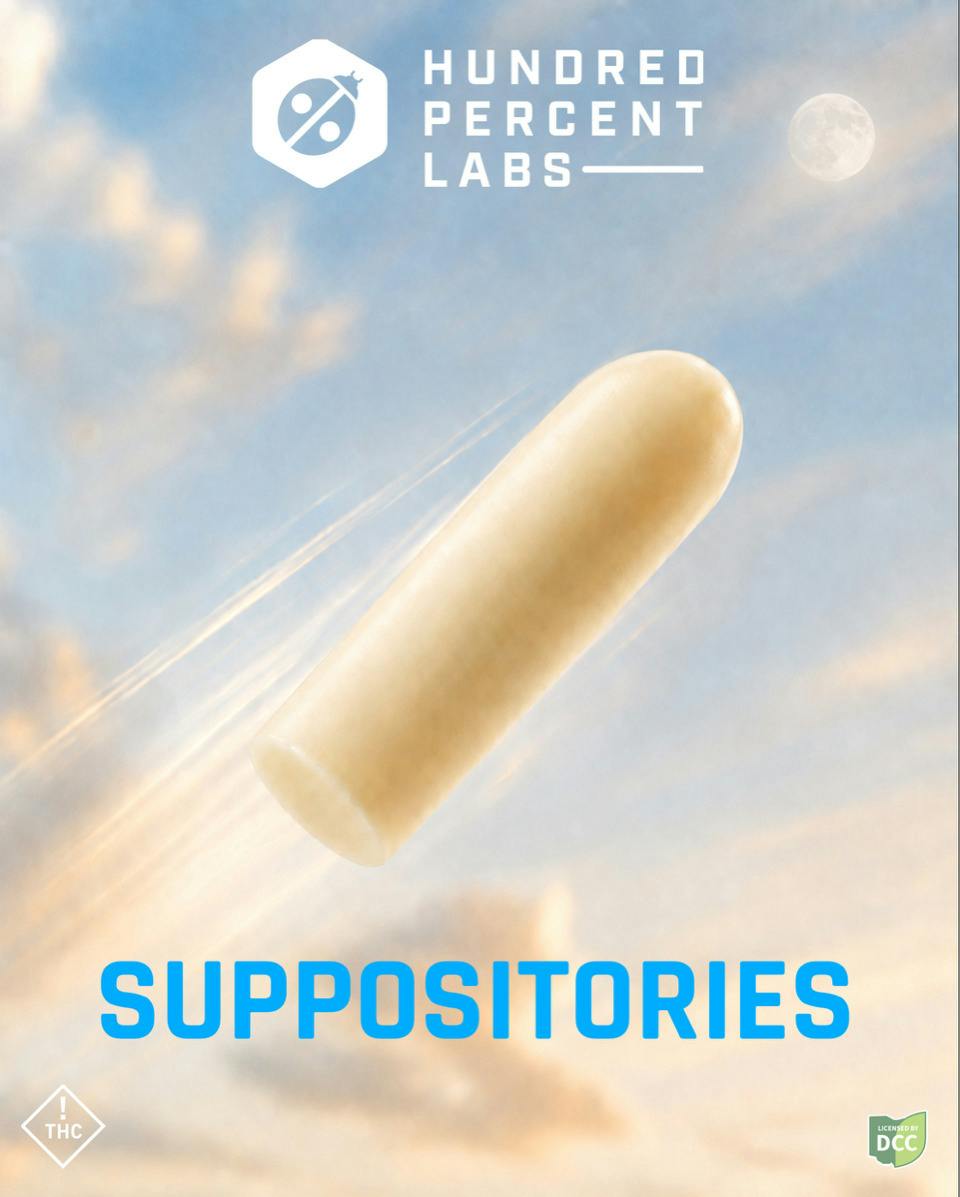 Hundred Percent Labs | Suppositories 4:1:1:1 THC:CBD:CBG:CBN 5pk at ROAM Dispensary