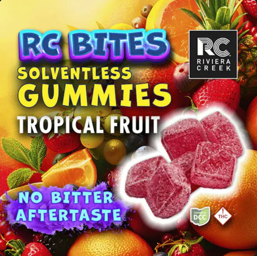 Riviera Creek | Tropical RC Bites 3pk | 33mg Solventless Gummies at ROAM Dispensary