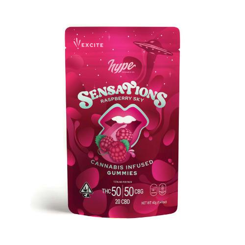 RASPBERRY SKY GUMMIES (5:5:2: THC/CBG/CBD) (EXCITE)