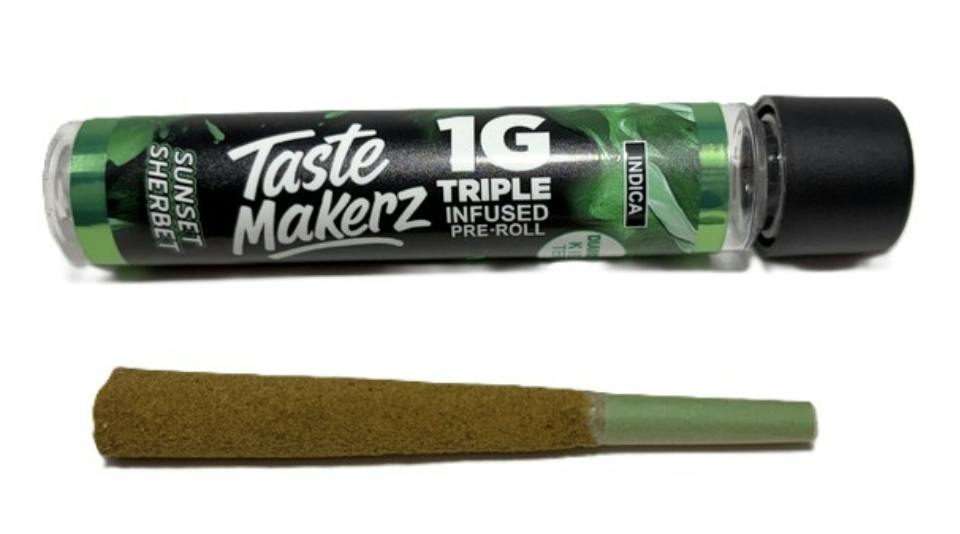 Taste Makerz | 1g Infused Preroll | Sunset Sherbert | Indica