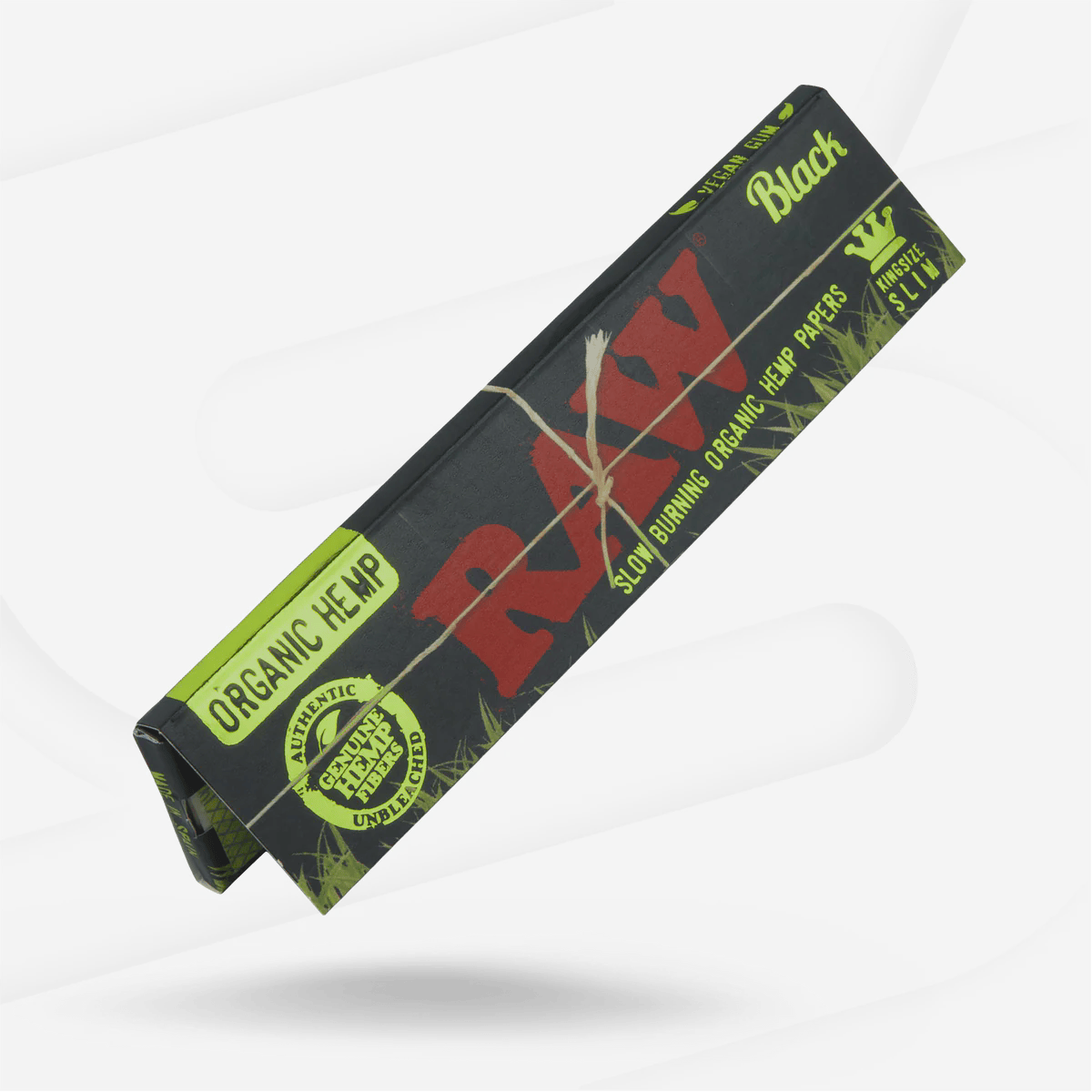 RAW | Black Organic Hemp King Size Slim Rolling Papers | 32 Leaves