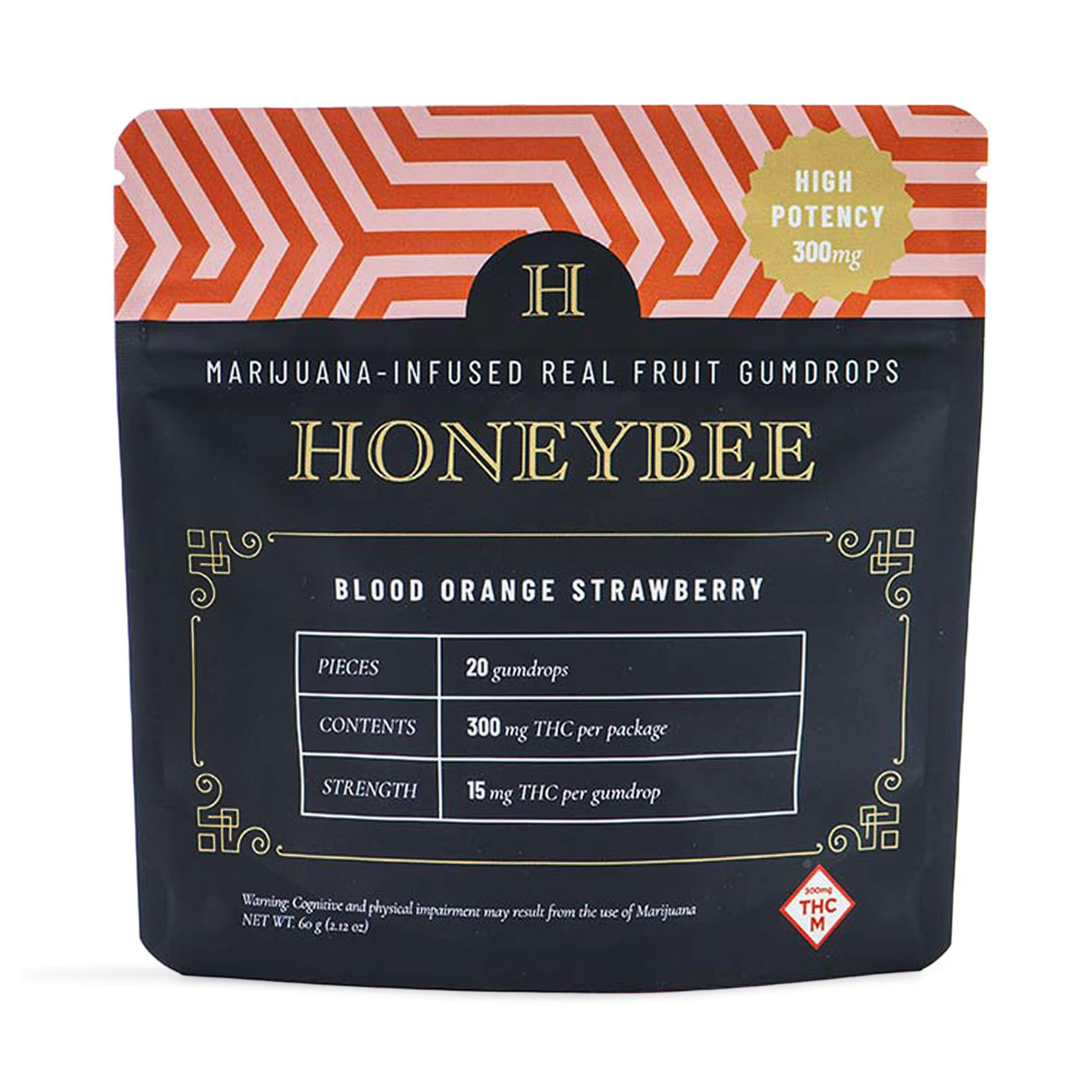 HONEYBEE | BLOOD ORANGE STRAWBERRY | GUMMY | 300MG | HYBRID