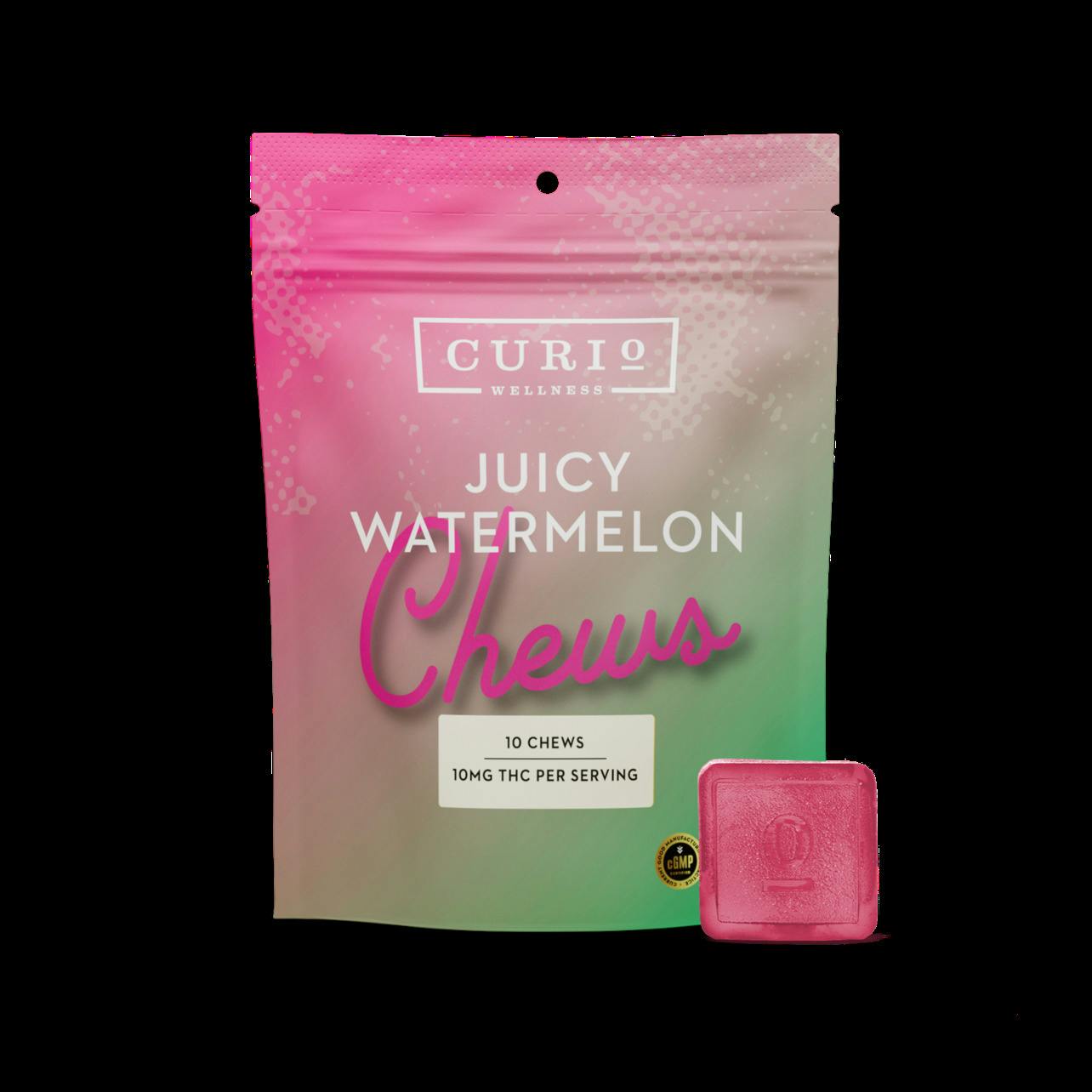 CURIO WELLNESS - JUICY WATERMELON TERPENE CHEW 10PK 250MG HYBRID