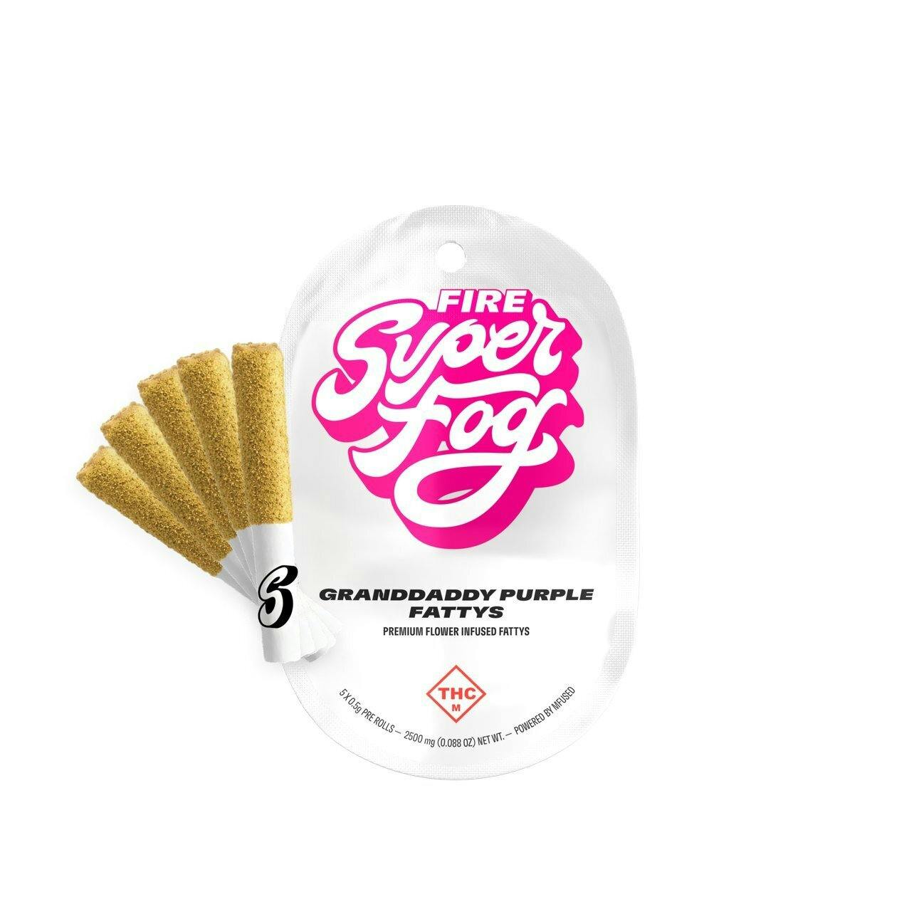 MFUSED - GRANDDADDY PURPLE FIRE FATTYS INFUSED 0.5G PREROLL 5PK