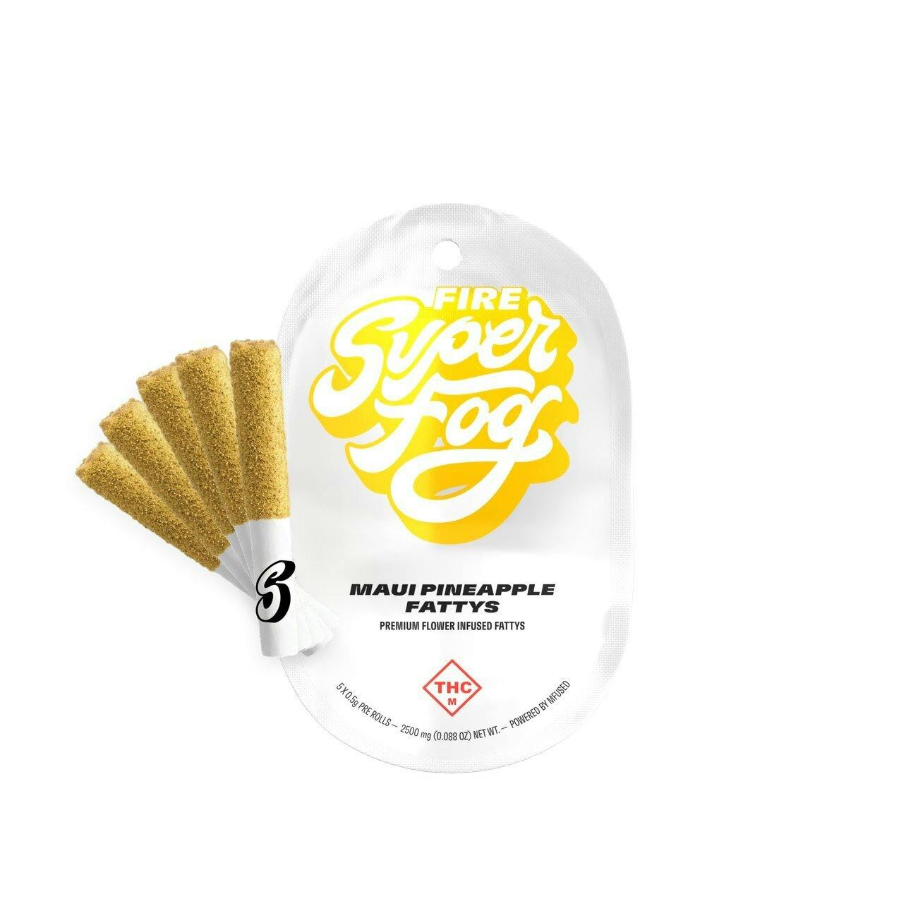 MFUSED - MAUI PINEAPPLE FIRE FATTYS INFUSED 0.5G PREROLL 5PK