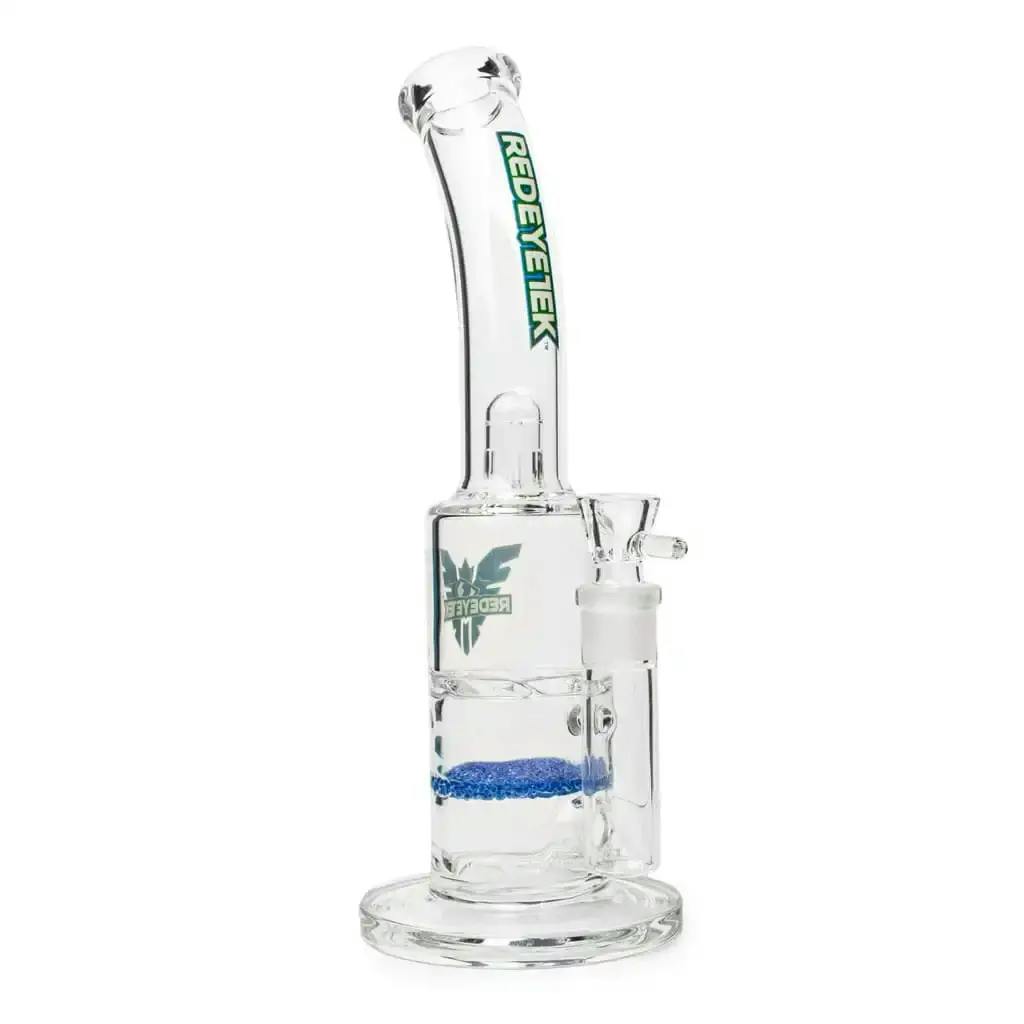 Red Eye Tek 12" Tall 5mm Thick Clear Twister Lazy Boy Tube w/Frit Disc Perc