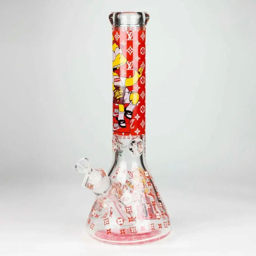 14" Cartoon Glow 9 mm glass bong - Bart