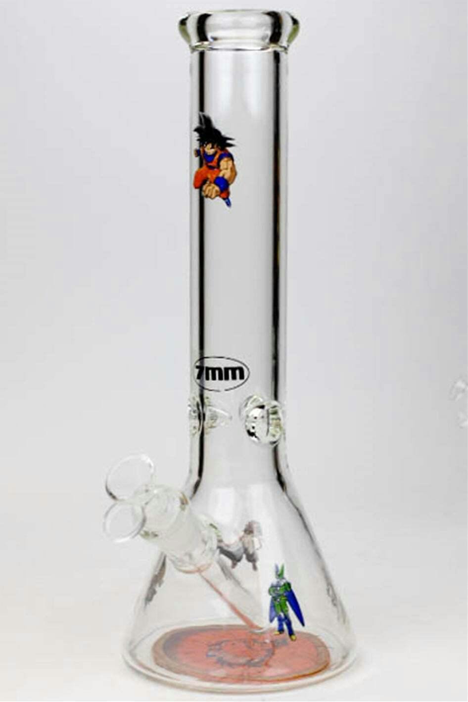 13.5" Cartoon 7 mm glass water beaker bong - DBZ