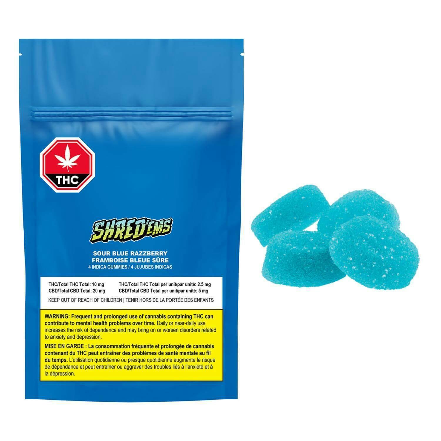 SHRED'EMS - Sour Blue Razzberry - 4 Pack