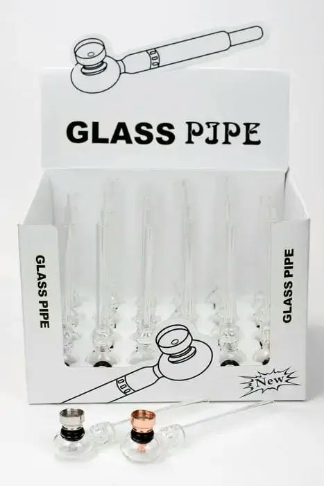5.5" Glass tube pipe TP005 with metal screen