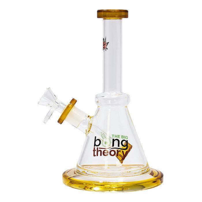 The Big Bong Theory 8 Inches Gold Glass Bong