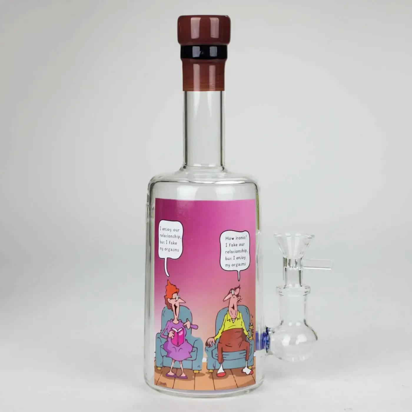 Cartooon 9" Liquor Bottle Glass Bong
