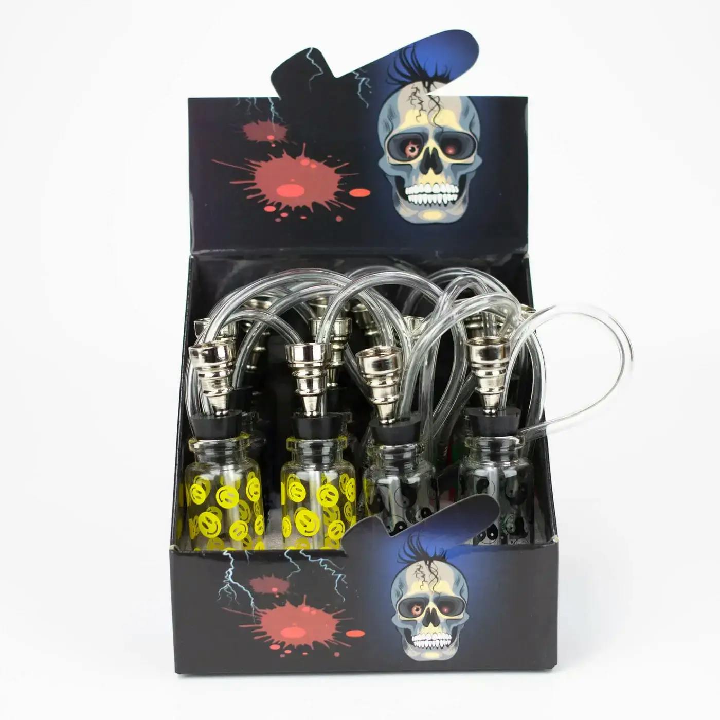 4" skull mini glass water pipe