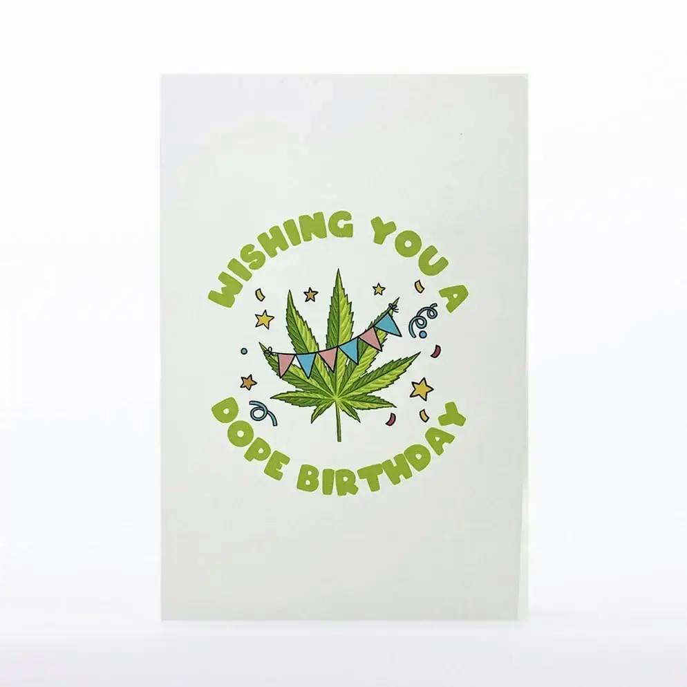 Cannabis Leaf 3D pop-up Cards-Birthday - Wishing You A Dope Birth day
