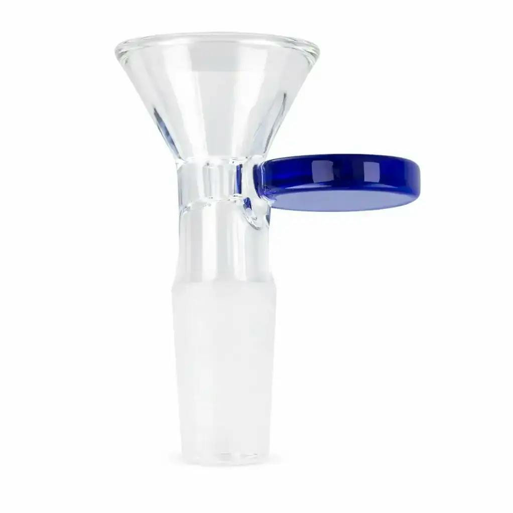 Glass Bowl with Milk Blue Color Round Handle 14mm