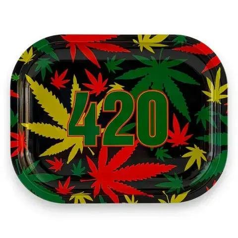 HighVibe 420 Leaf Metal Rolling Trays