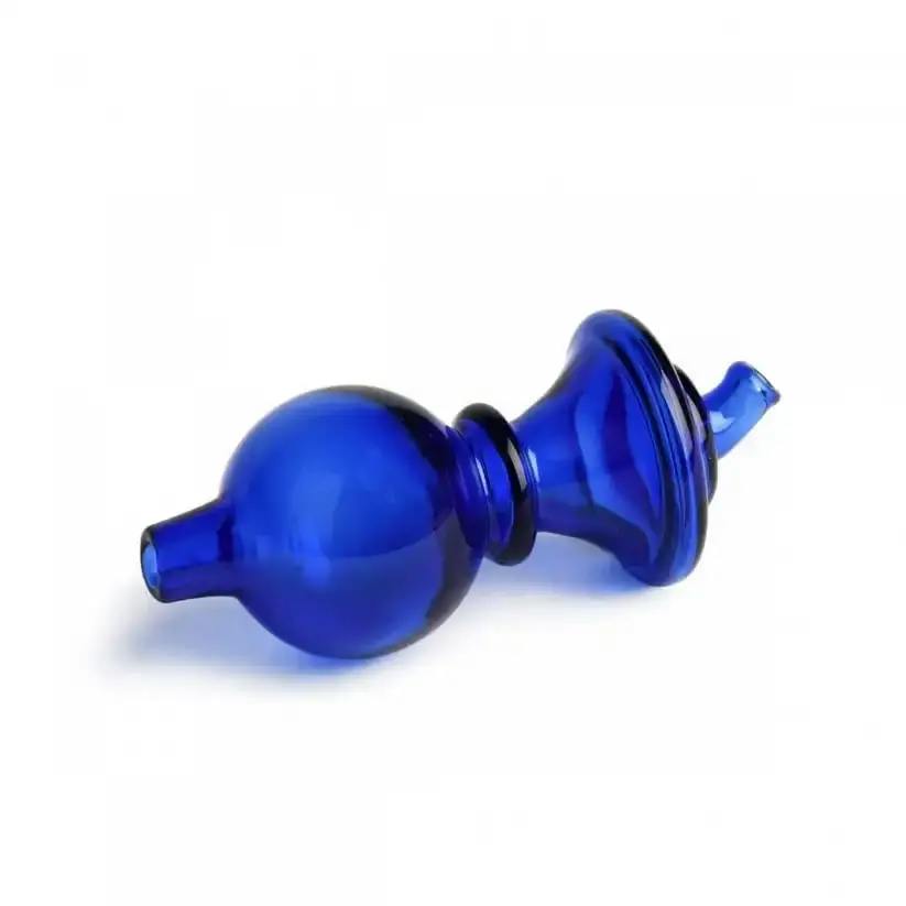 Red Eye Glass | Reversible Carb Cap W/Bubble & Directional Caps - Blue