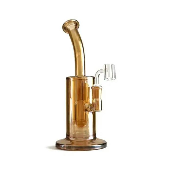 Fortune 10" Matrix Perc Glass Dab Rig - Gold Chrome