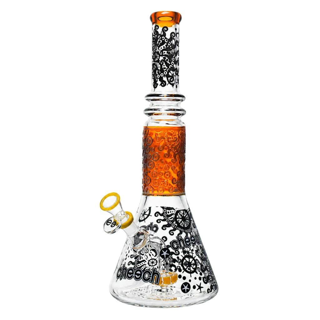 13" Cheech Octo Compass Beaker - Amber