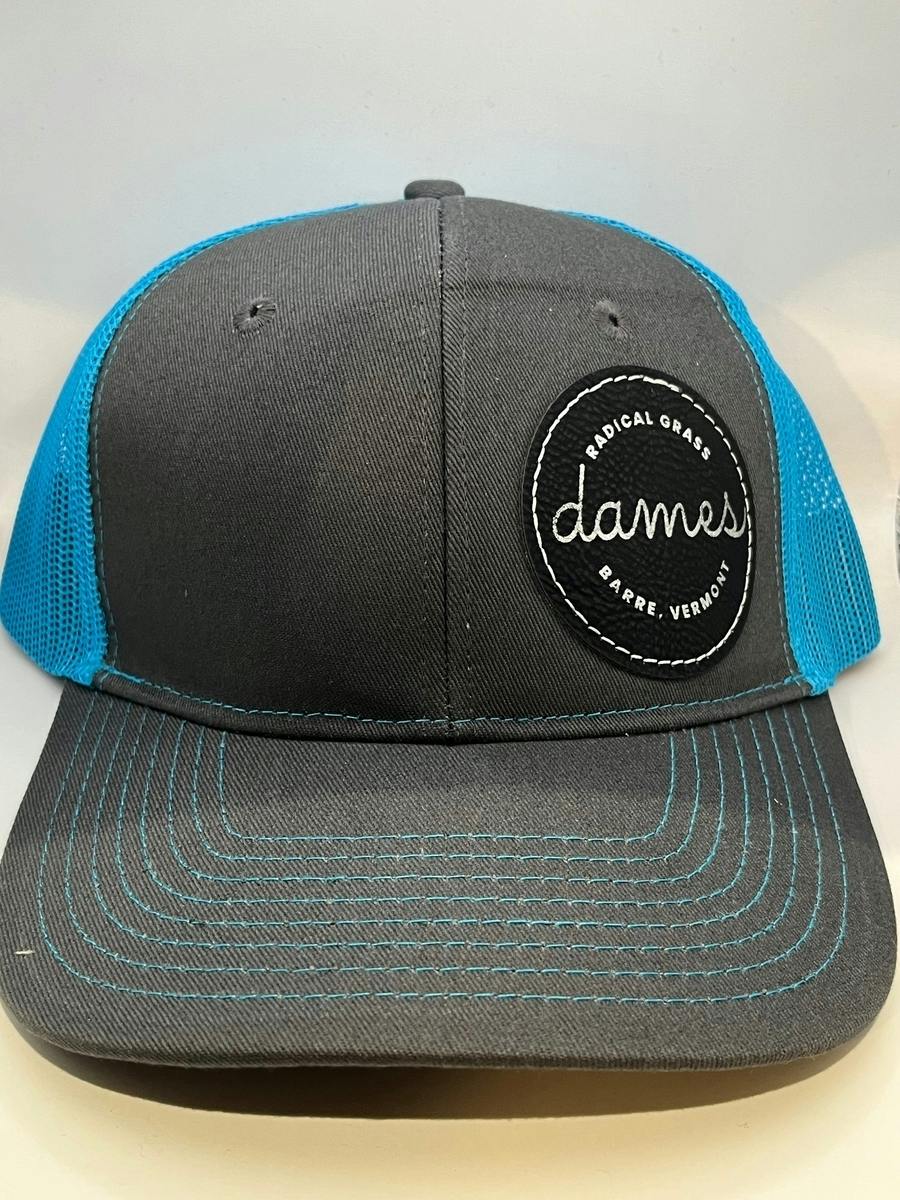 Neon Blue Hats W/ Patch